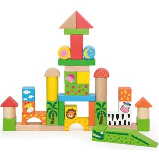 Viga Toys - Building Blocks in a Drum - Zoo - 50 pieces